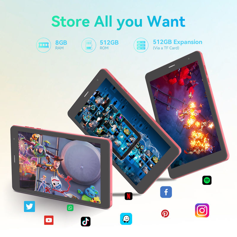 C Idea 5g Android Tablet 8+512gb 8 Inch Tablet Untuk Siswa Dengan Sim Dan Wifi Cm828 Merah