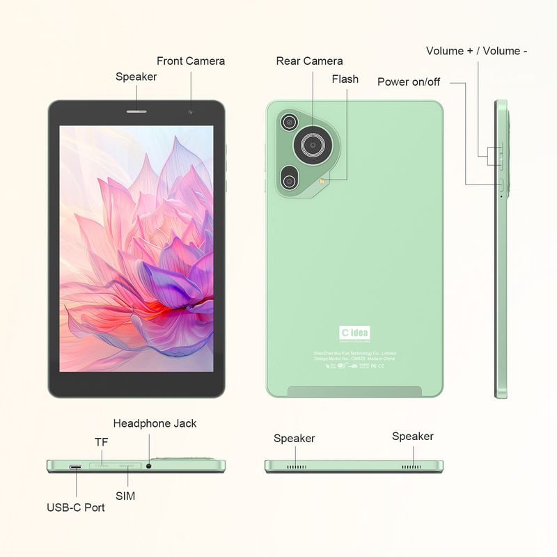 C Idea High-Resolution Display 8 Inch Tablet Pc Dengan 800x1280 Ips Layar Untuk Pendidikan Remaja CM828 Hijau