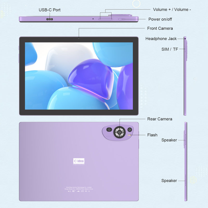 C Idea Android 14 Tab 512GB Tablet Pendidikan Untuk Siswa Dengan Keyboard Cm8200plus ungu