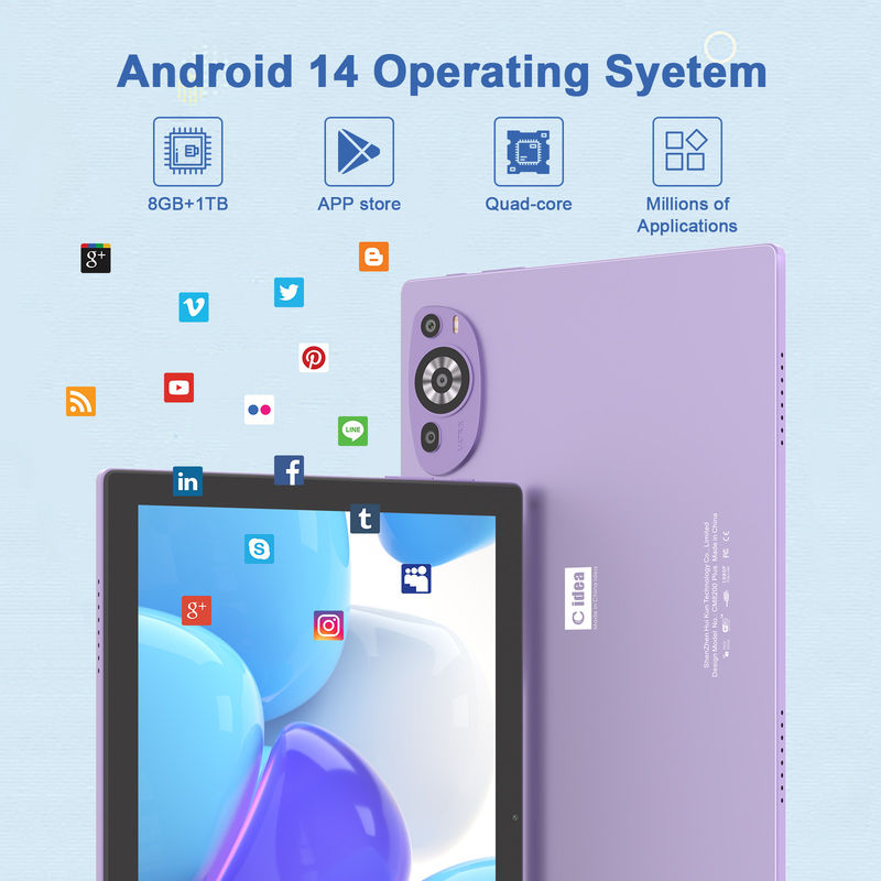 C Idea Android 14 Tab 512GB Tablet Pendidikan Untuk Siswa Dengan Keyboard Cm8200plus ungu