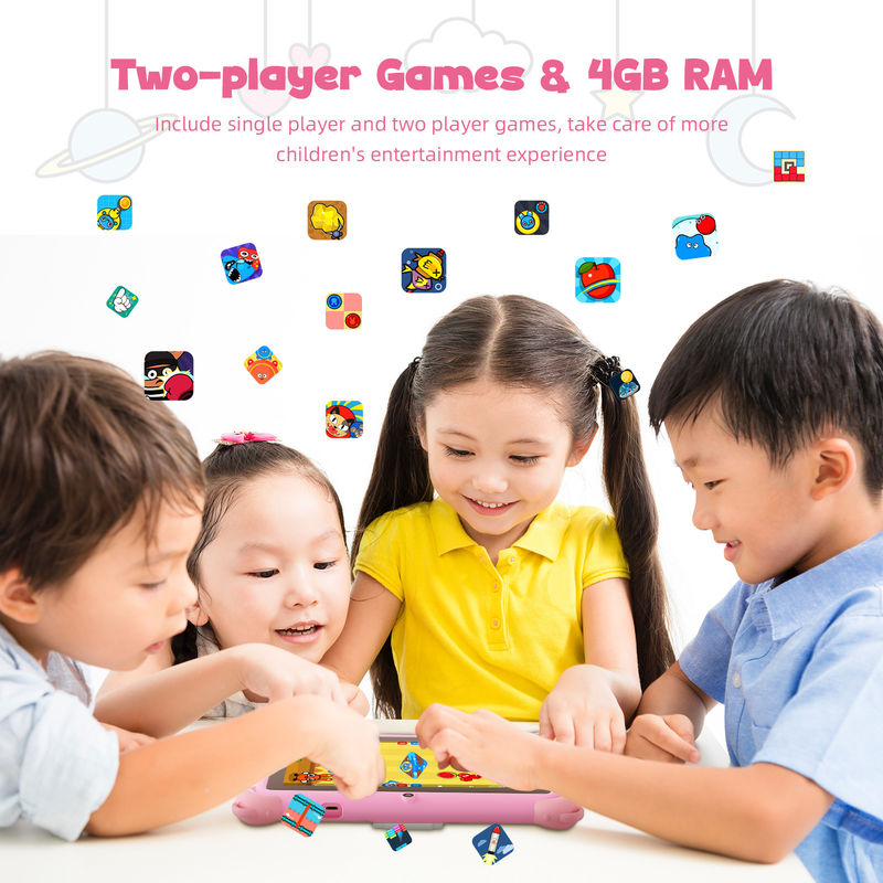 C Idea Android 13 Kids Tablet 4+32GB Tablet Pendidikan Kidspad dengan Friendly APP CM91 pink
