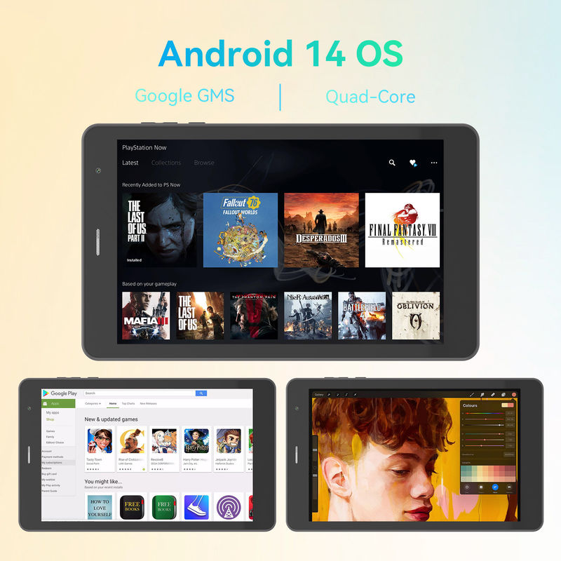 C Idea ODM 8 Inch 8+512gb 8000mah 5+8MP Dual Camera Android Tablet Pc Dengan Sim Untuk Siswa CM828 Hitam