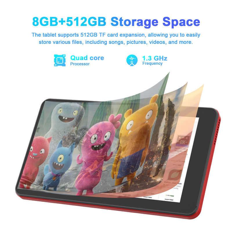 C Idea 7 Inch Android 13 Tablet, Dual Kamera, Dukungan Sim, Tablet Layar Sentuh Untuk Siswa   CM518pro Merah