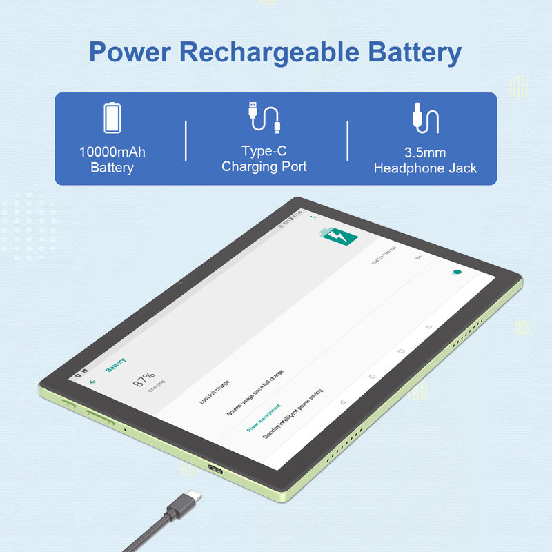 C Idea WIFI Android 14 TF Storage 512GB Tablet layar sentuh dengan keyboard dan mouse CM8200plus Hijau