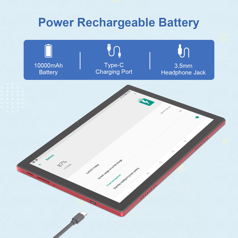 C Idea 10.1 Inch Android 14 Smart Tablet Pc Dengan Dukungan Dual SIM CM8200Plus merah