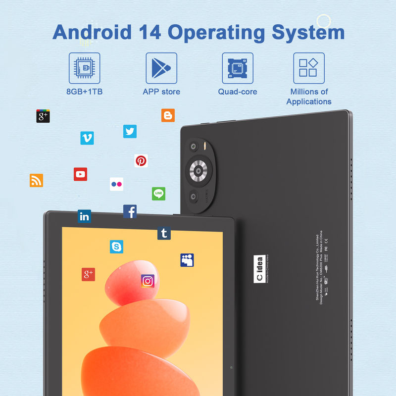 C Idea 10,1 Inci Wifi Tablet Dengan Dukungan Sim Keyboard Pendidikan Android Tablet Pc M8200 Plus Hitam