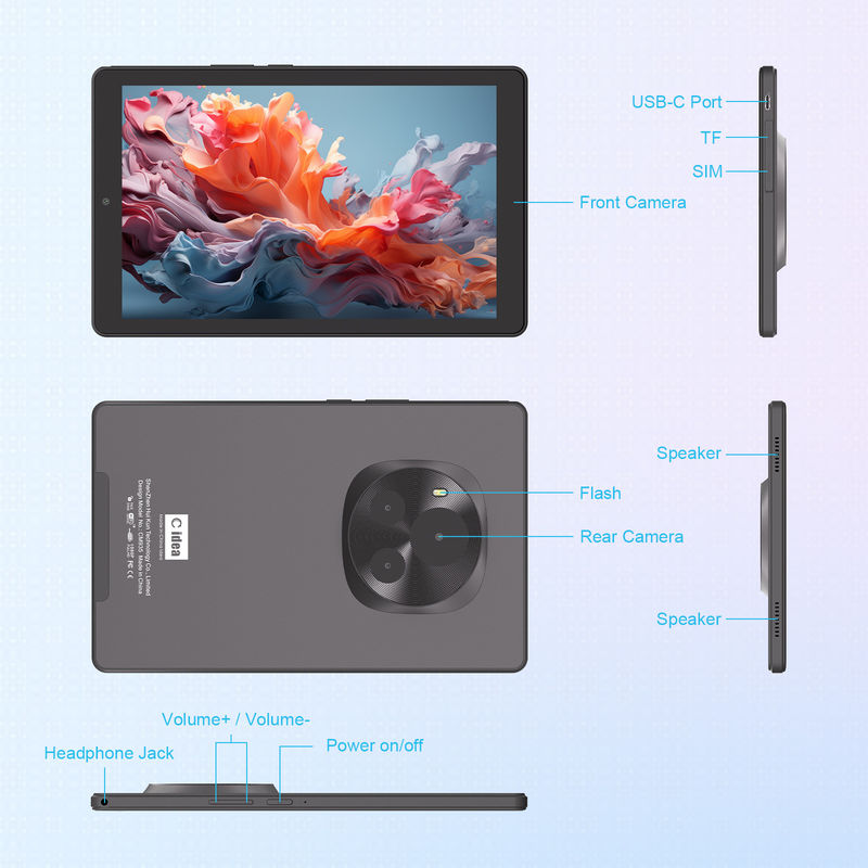 C Idea Android Tablet 800x1280 IPS Layar 9 IN Smart Tablet PC Dengan Sim Untuk Pendidikan CM935 Hitam