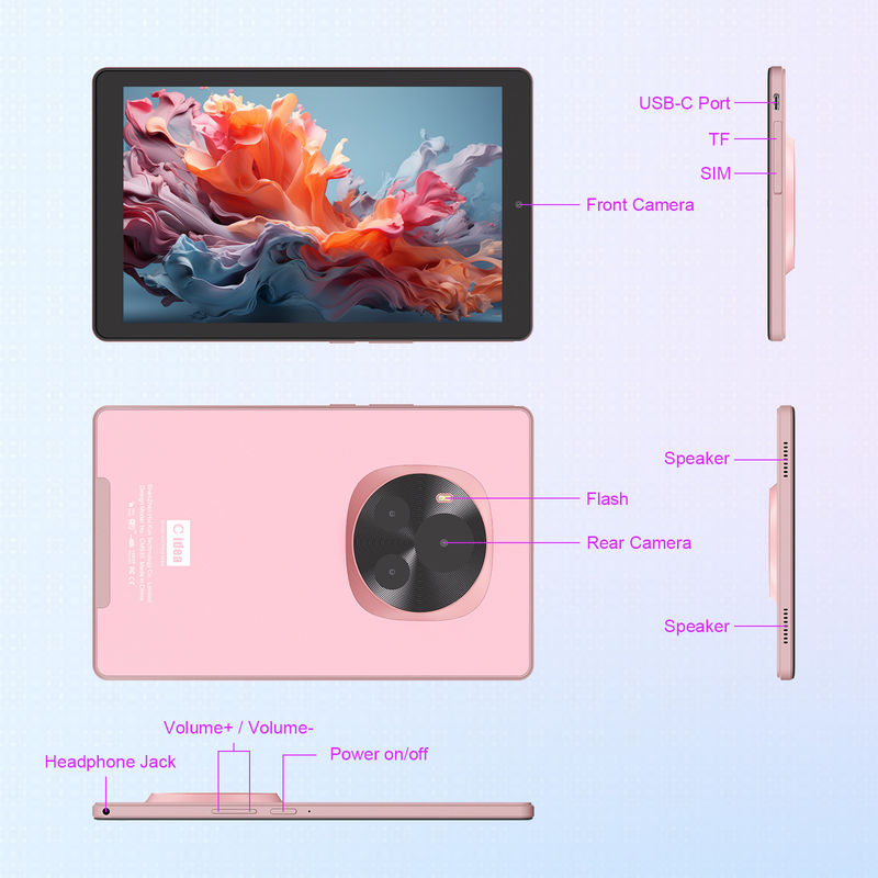 C idea Android Tablet IPS Screen dengan Dukungan SIM 9 Inch Tablet PC untuk Remaja CM935 pink