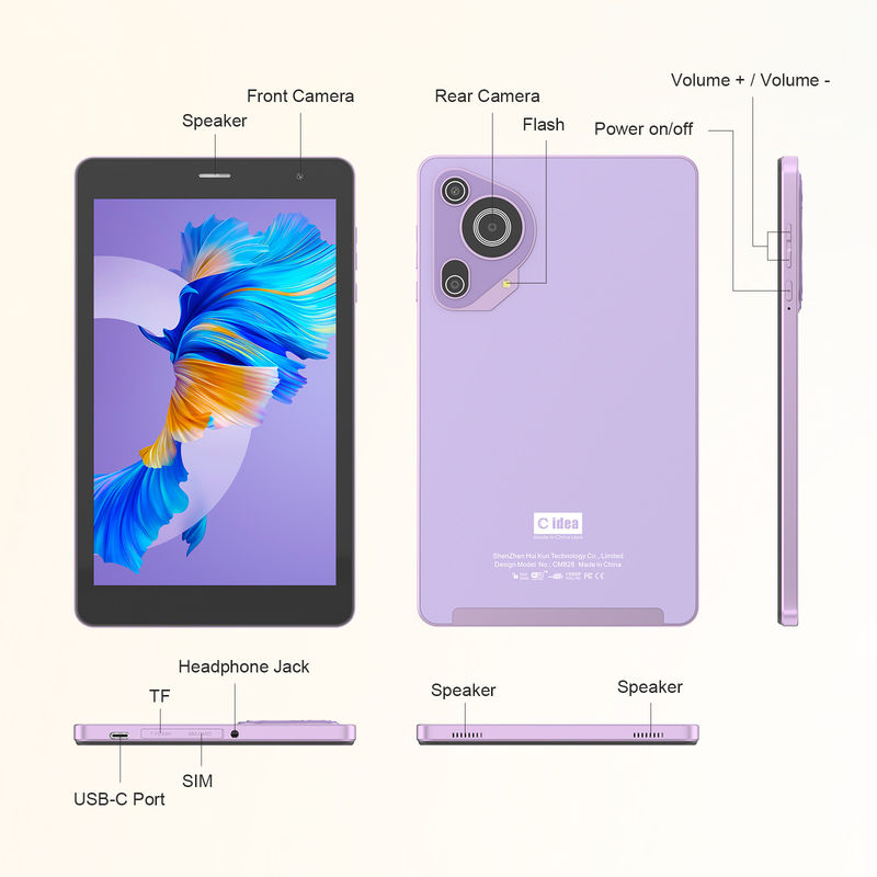 C Idea 8 inci Tablet WIFI Gaming Pendidikan Android Tablet Untuk Siswa CM828 Ungu