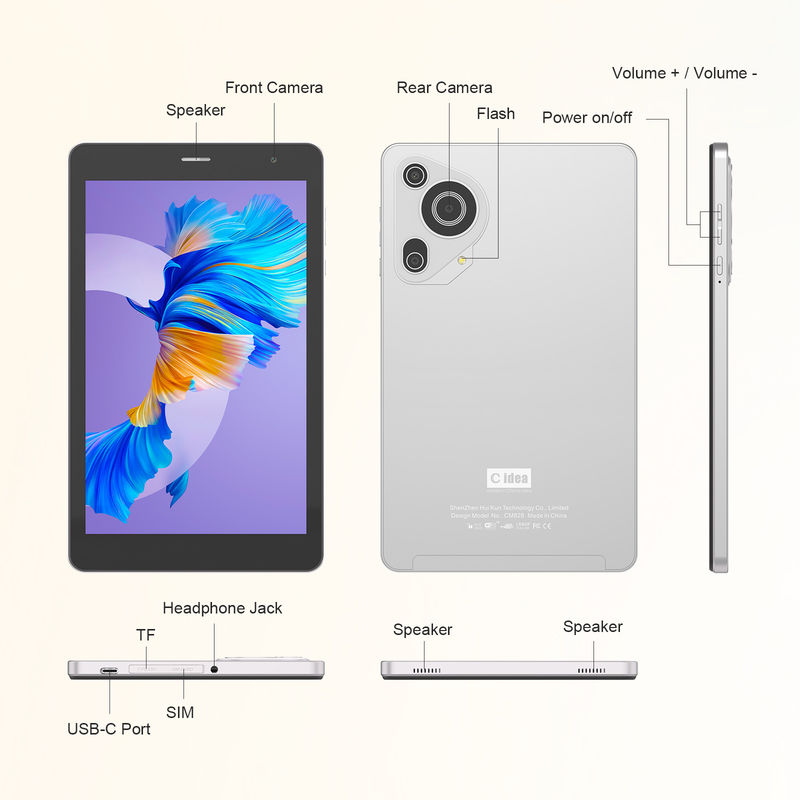 C Idea 8 Inch Tablet Dual Kamera Layar Sentuh Smart Tablet Pc CM828 Perak