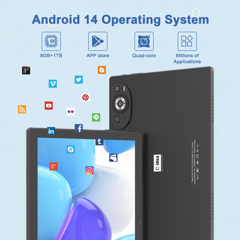 C Idea 10,1 Inci 5G Tablet Dengan Dukungan Sim Keyboard Pendidikan Android Tablet Pc M8200 Plus Hitam