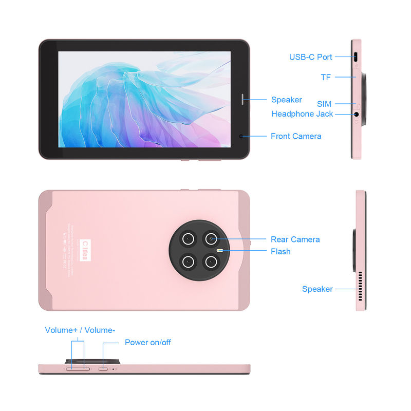 C Idea Tablet 7 Inci Dengan SIM Wifi Tablet Android PC CM518 Pro Pink