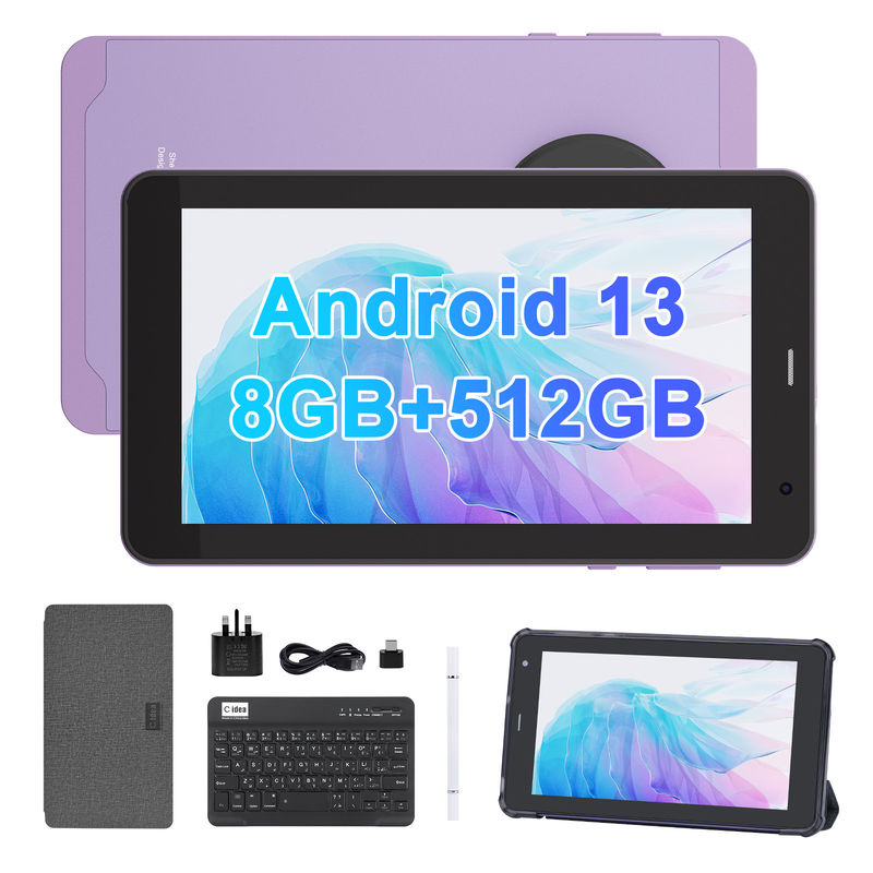 C Idea Android 13 Dengan 6000mAh 7 Inch Tablet Tablet Pendidikan PC CM518 Pro Ungu