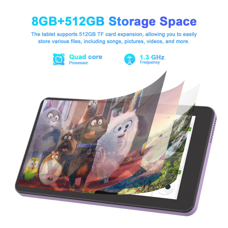 C Idea Android 13 Dengan 6000mAh 7 Inch Tablet Tablet Pendidikan PC CM518 Pro Ungu