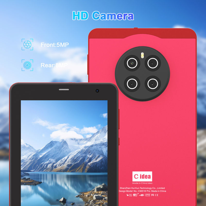 C Idea Android 13 Tablet Dengan SIM Wifi 7 Inch Touch Screen Tablet CM518 Pro Merah