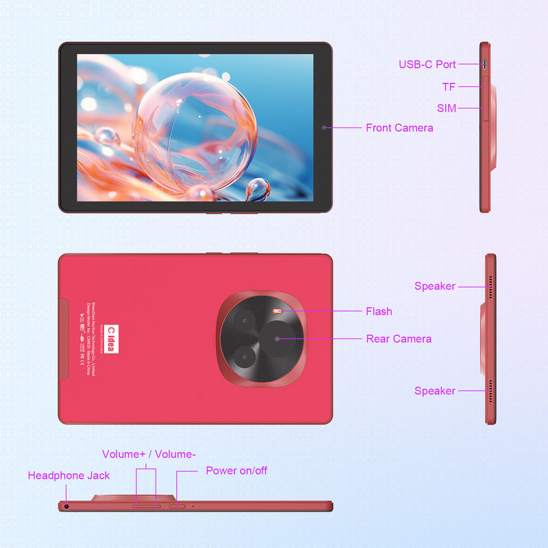 C Idea MTK Quad Core Tablet 9 Inch Android Tablet Dengan Pen dan Kasus CM935 Merah