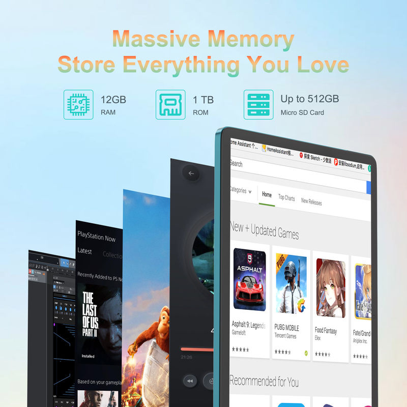 C Idea 14 Inch Tablet Baterai Besar Smart Tablet PC dengan Keyboard dan Mouse CM14000 plus biru