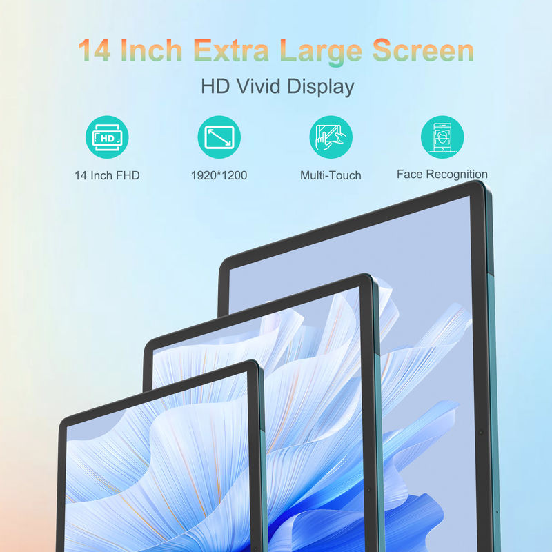 C Idea 14 Inch Tablet Baterai Besar Smart Tablet PC dengan Keyboard dan Mouse CM14000 plus biru