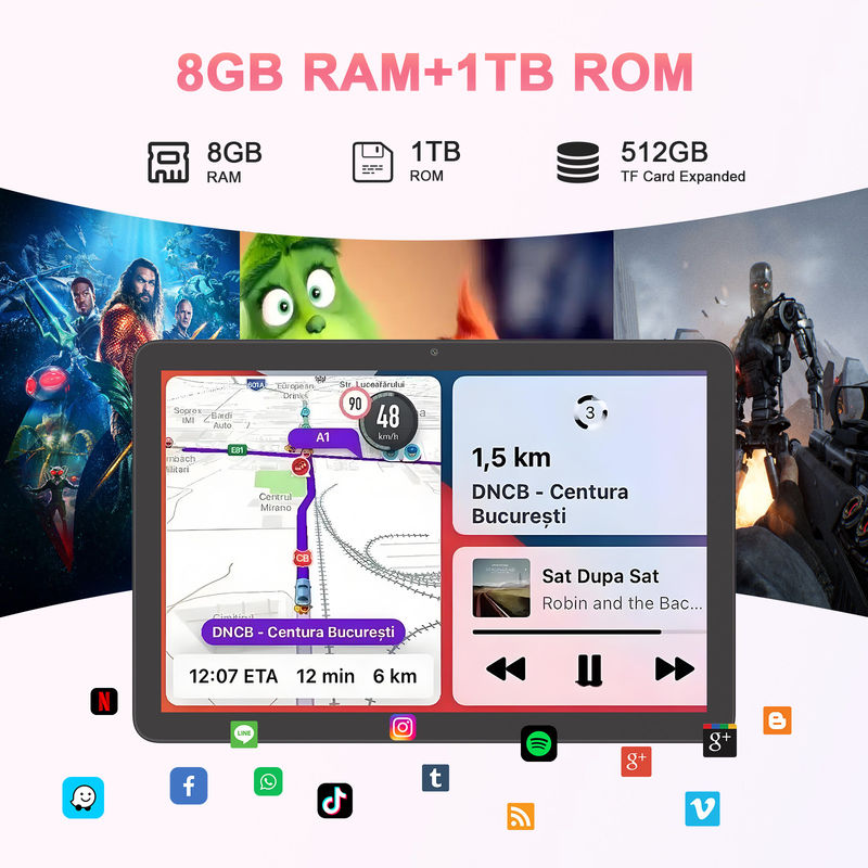 C Idea 10,1 Inci 5G Tablet Dengan Dukungan Sim Keyboard Pendidikan Android Tablet Pc M8300 Plus Hitam