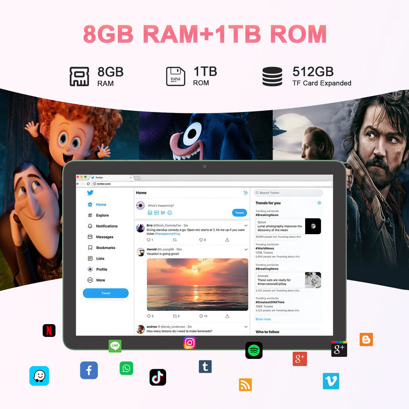 C Idea Android 5G Tablet Dengan Sim Dukungan Keyboard 10,1 Inch Tablet Pc CM8300 Plus Hijau