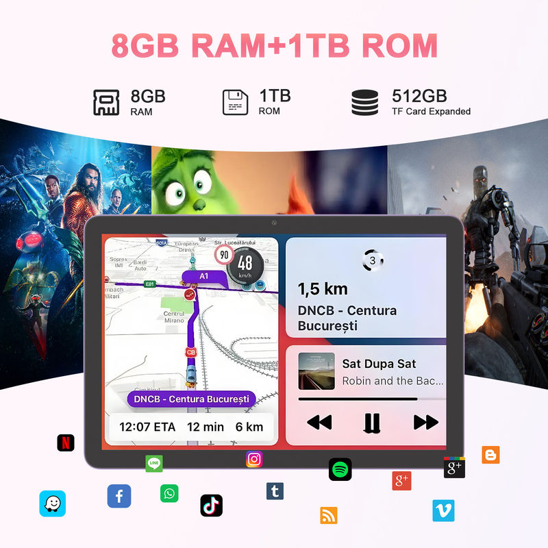 C Idea 5G Tablet Dengan Dual SIM 10 Inch Tablet Pc Untuk Pendidikan CM8300 Plus Ungu