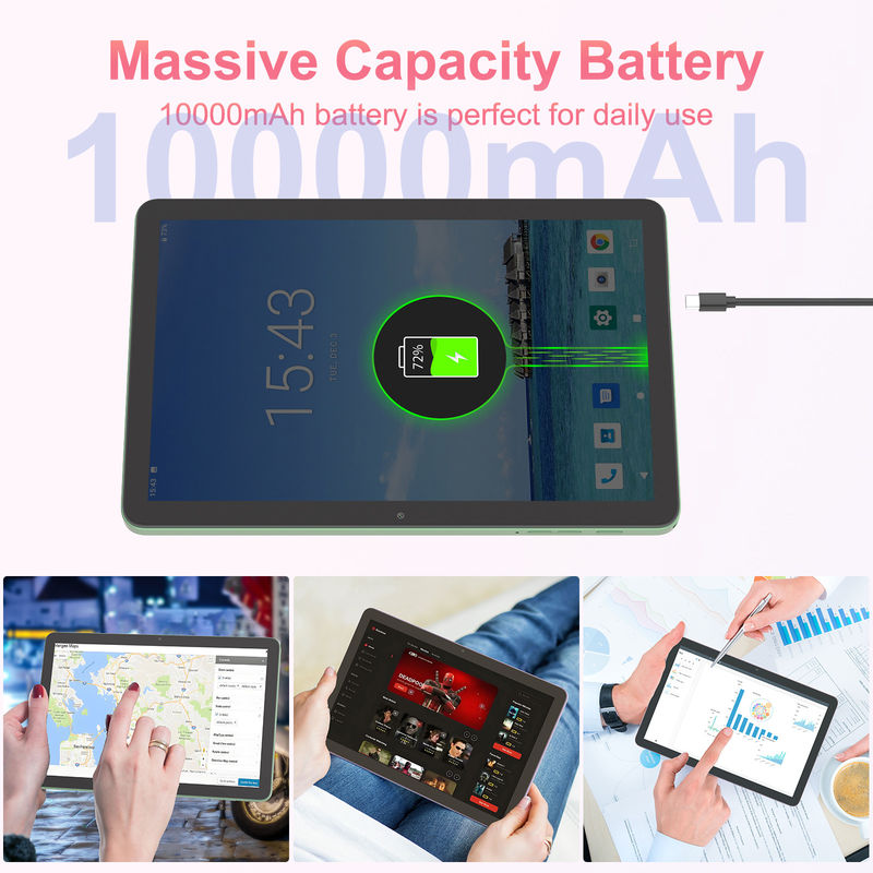 C Idea 10,1 Inci 5G Tablet Dengan SIM Android 14 Tablet Pc Untuk Pendidikan CM8300 Plus Hijau