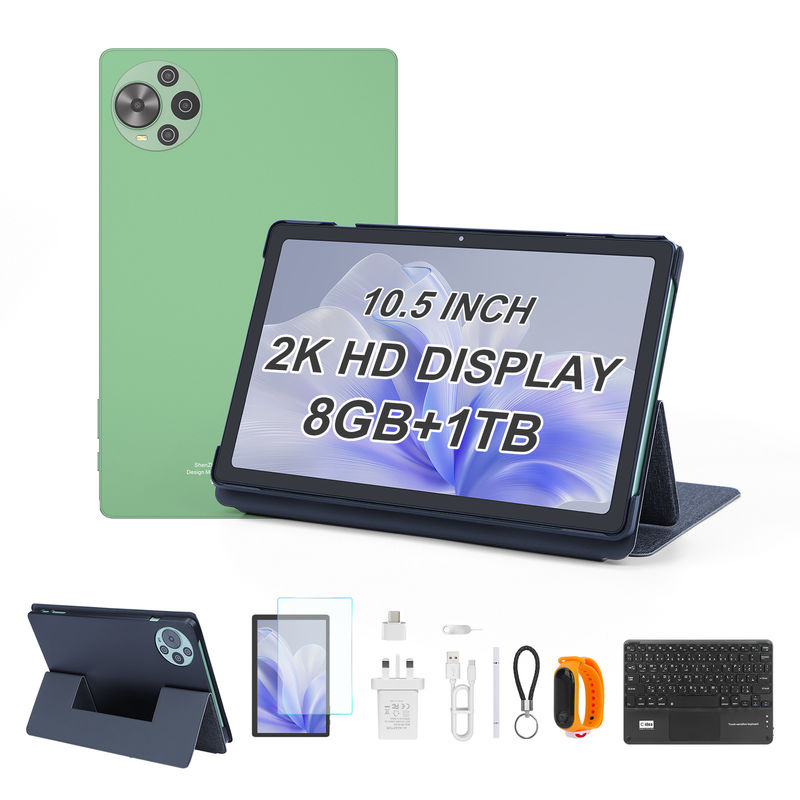 C Idea Terbaru 10,5 Inch Android 14 Tablet PC 2k Tablet dengan layar sentuh SIM CM10500 Plus hijau