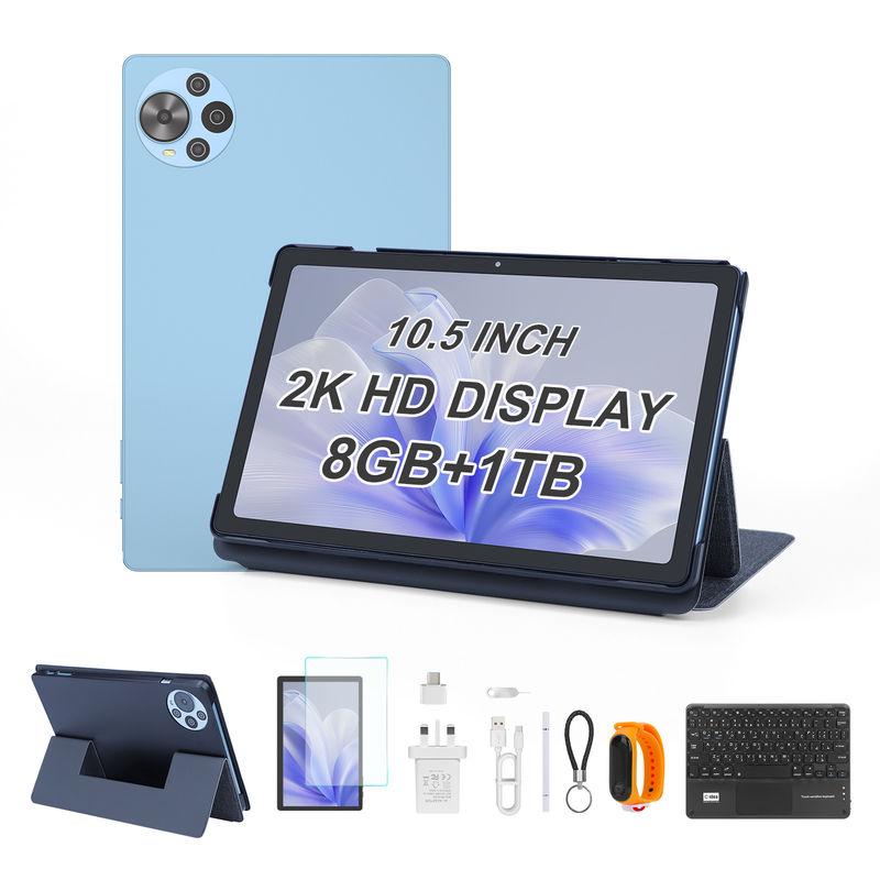 Tablet Android 14 C Idea 10,5 Inci Layar 2k Tablet Pintar PC CM10500 Plus Biru