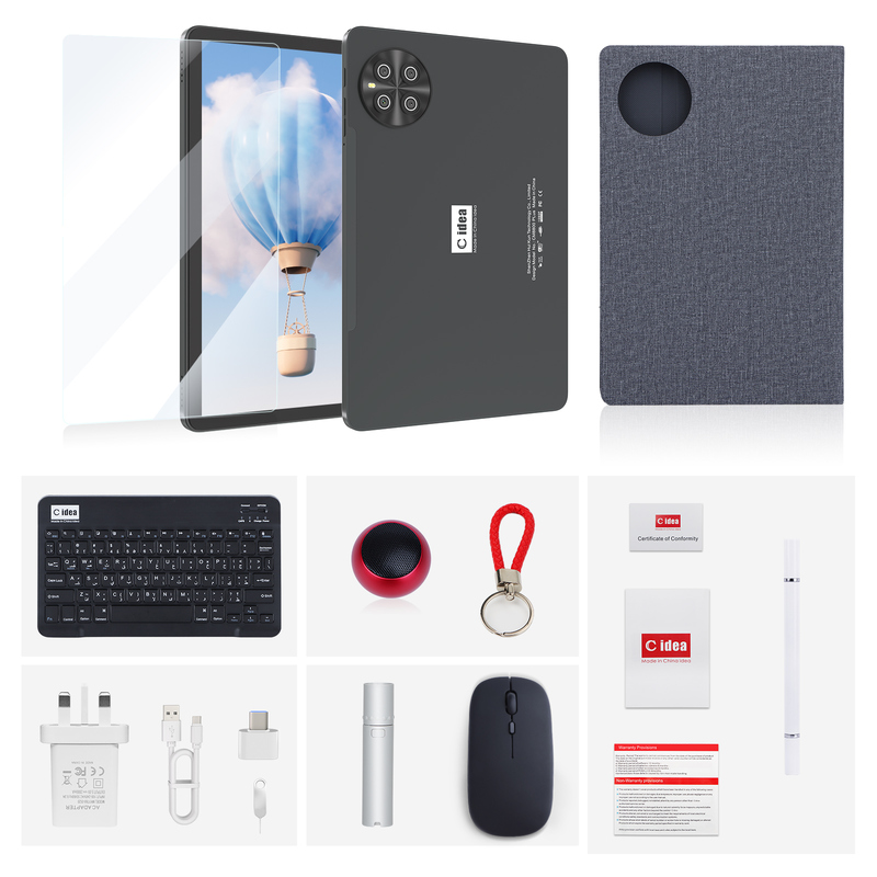 C Idea 10,1 Inch Tablet PC Android 15 Tablet Dengan Keyboard Dan Mouse CM8800plus Gray