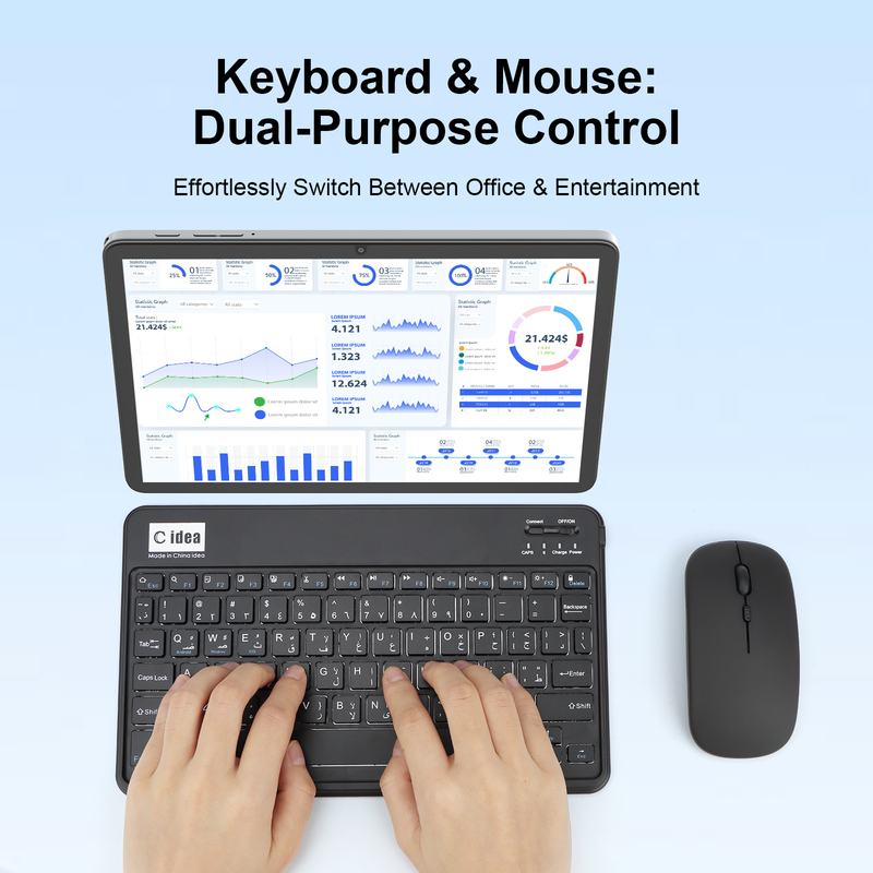 C Idea 10,1 Inch Tablet PC Android 15 Tablet Dengan Keyboard Dan Mouse CM8800plus Gray