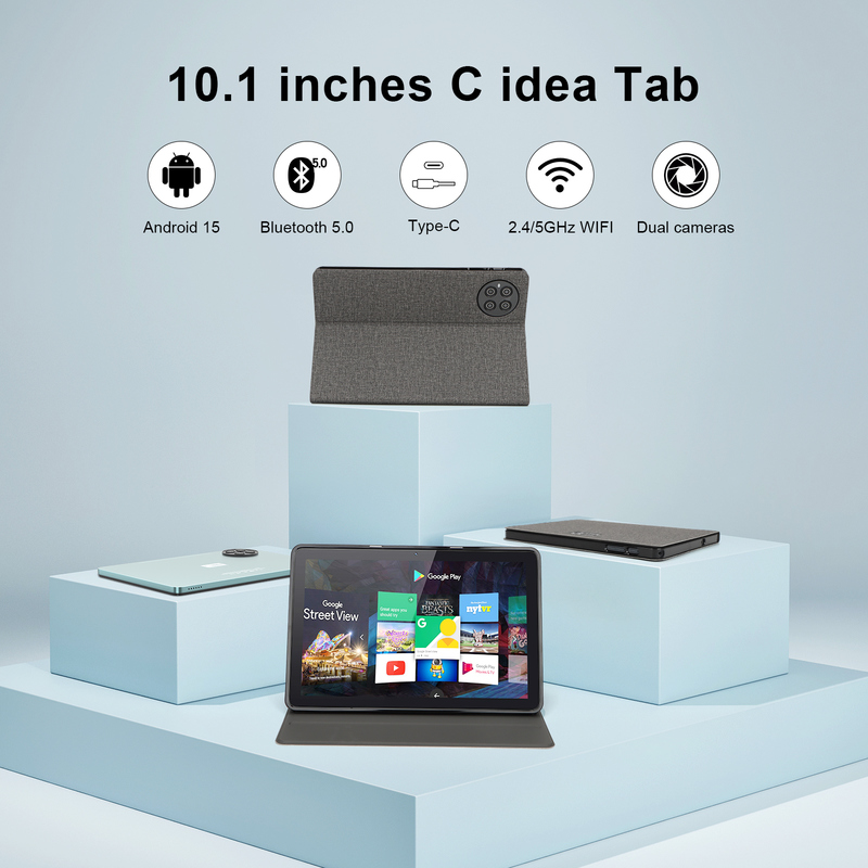 Tablet C Idea 10.1 Inci MTK CPU WIFI Android dengan Dukungan 2 SIM CM8800plus Biru