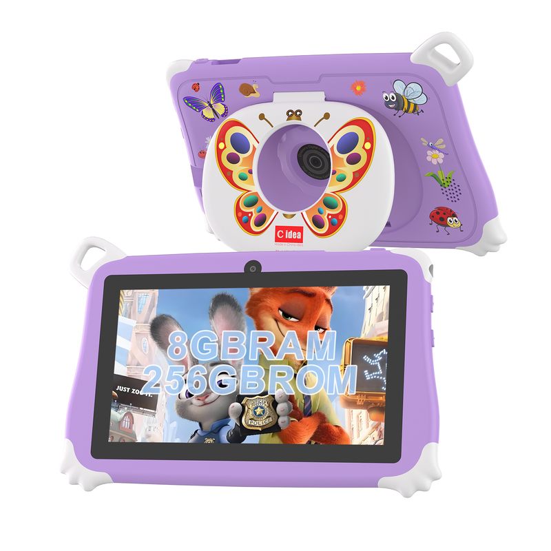 Tablet Anak C Idea Android 15 8+256GB Tablet Edukasi Kidspad dengan Aplikasi Ramah CM86 ungu