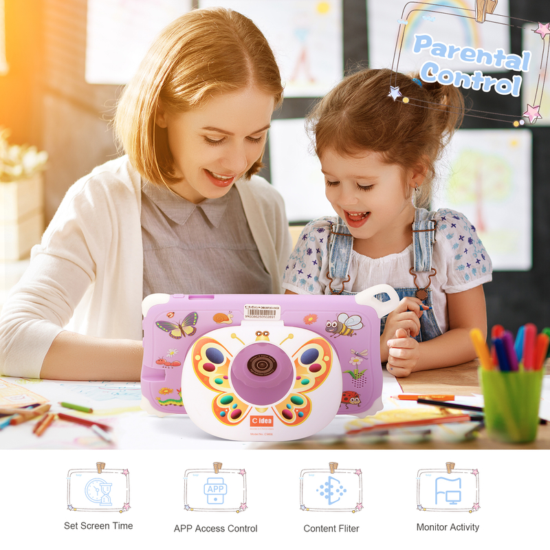 Tablet Anak C Idea Android 15 8+256GB Tablet Edukasi Kidspad dengan Aplikasi Ramah CM86 ungu