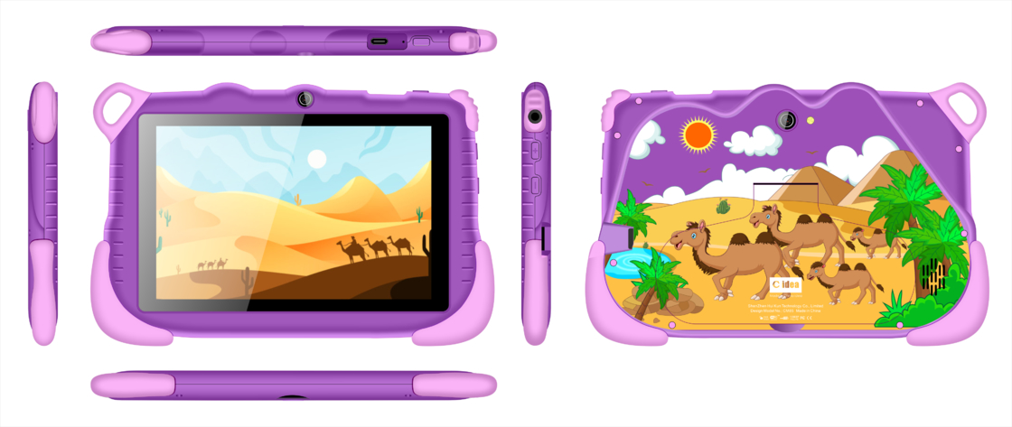 Tablet Terbaru C Idea 6+128GB Android 12 Kidspad dengan Aplikasi Edukasi CM85 ungu