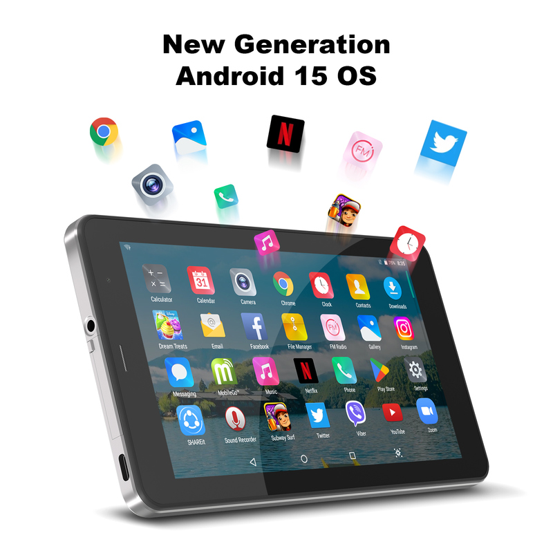 C idea Tablet Wifi 7 inci dengan Case 8+256GB Storage Quad Core Processor 600x1024 IPS Touchscreen CM516 perak