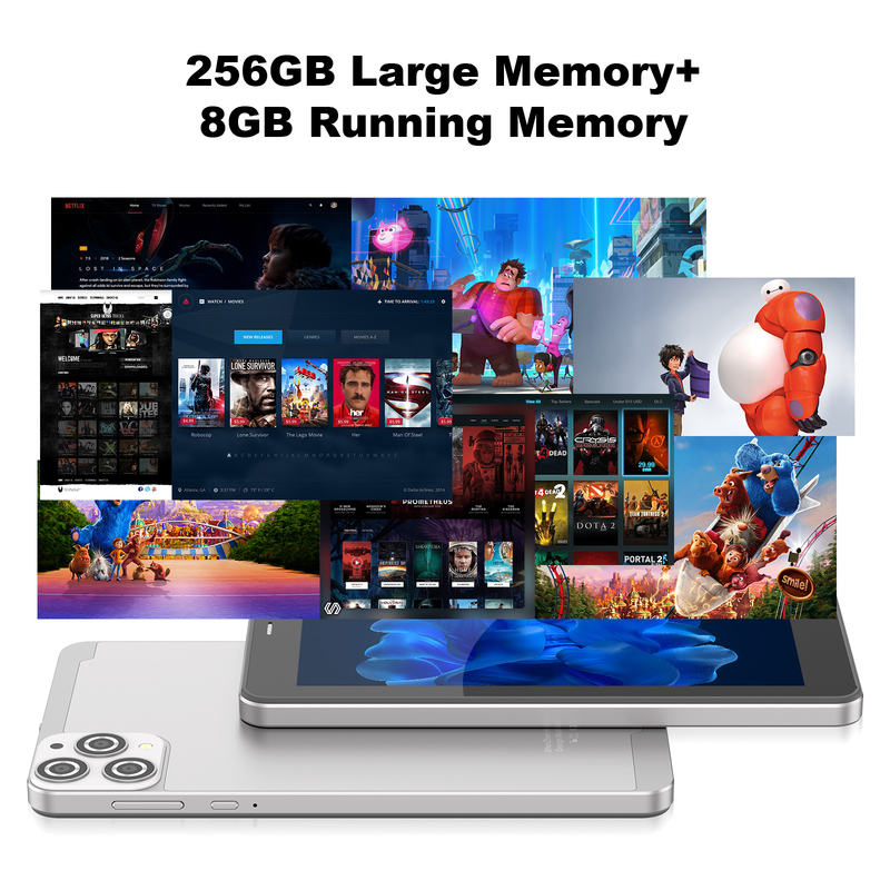 C idea Tablet Wifi 7 inci dengan Case 8+256GB Storage Quad Core Processor 600x1024 IPS Touchscreen CM516 perak