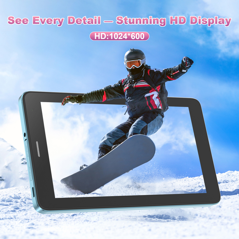 C idea Tablet Wifi 7 inci dengan Case 8+256GB Storage Quad Core Processor 600x102e4 IPS Touchscreen CM517 biru