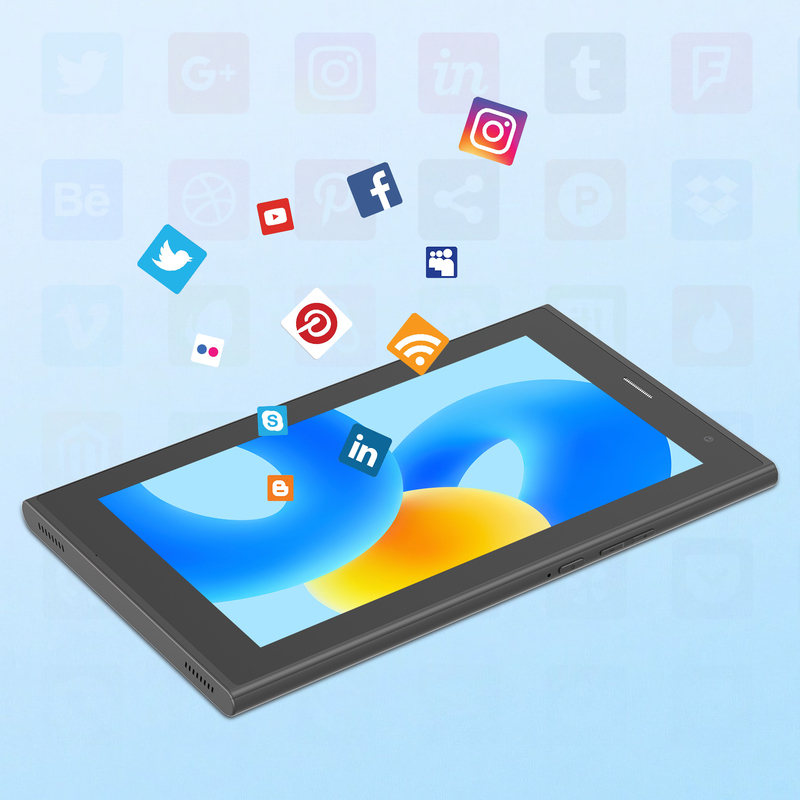 C idea Tablet Wifi 7 inci dengan Case 8+256GB Storage Quad Core Processor 600x1024 IPS Touchscreen CM524 hitam