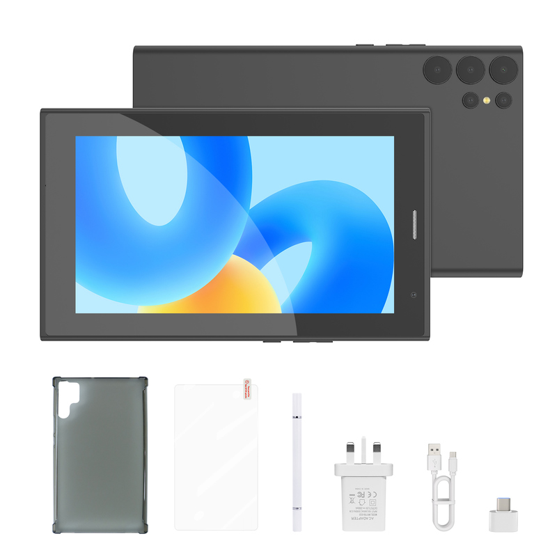 C idea Tablet Wifi 7 inci dengan Case 8+256GB Storage Quad Core Processor 600x1024 IPS Touchscreen CM524 hitam