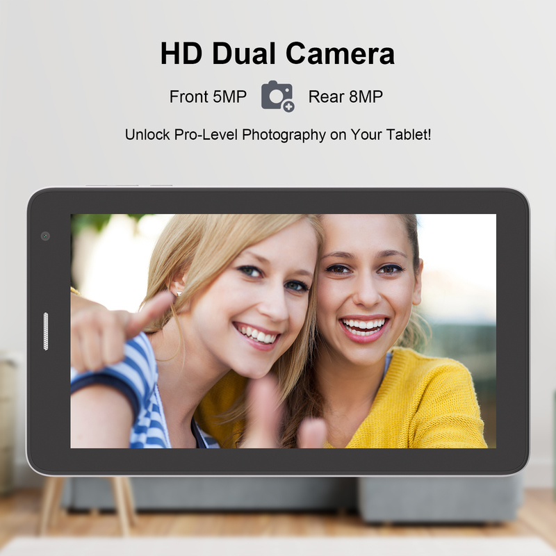 Tablet Wifi C idea 7 inci dengan Casing Penyimpanan 8+256GB Prosesor Quad Core Layar Sentuh IPS 600x1024 CM528 putih