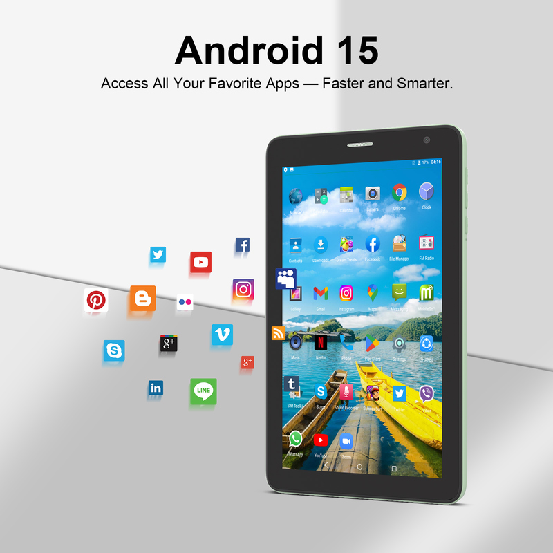 Tablet Wifi C idea 7 inci dengan Casing Penyimpanan 8+256GB Prosesor Quad Core Layar Sentuh IPS 600x1024 CM528 Hijau