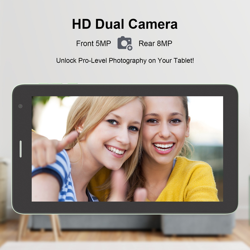 Tablet Wifi C idea 7 inci dengan Casing Penyimpanan 8+256GB Prosesor Quad Core Layar Sentuh IPS 600x1024 CM528 Hijau