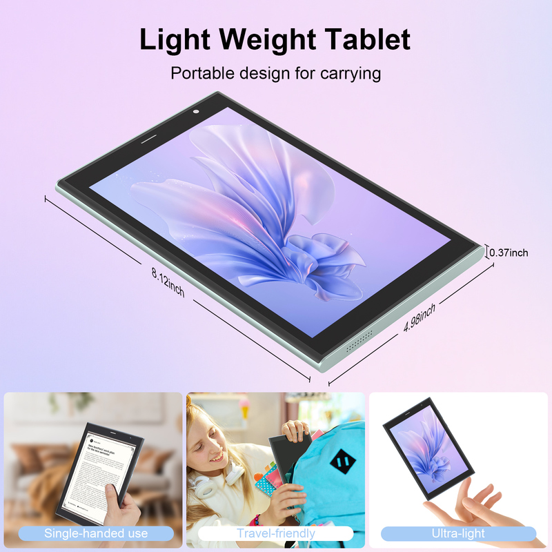 Tablet Wifi C idea 8 inci dengan Penyimpanan 8+512GB Prosesor Quad Core Layar Sentuh IPS 800x1280 hijau CM824