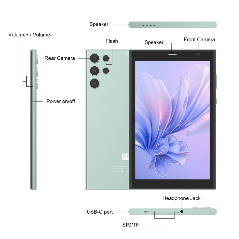 Tablet Wifi C idea 8 inci dengan Penyimpanan 8+512GB Prosesor Quad Core Layar Sentuh IPS 800x1280 hijau CM824