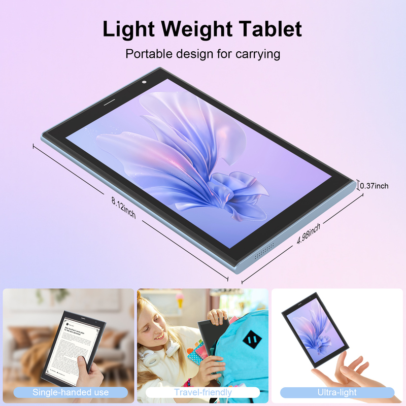 Tablet Wifi C idea 8 inci dengan Penyimpanan 8+512GB Prosesor Quad Core 800x1280 IPS Layar Sentuh biru CM824