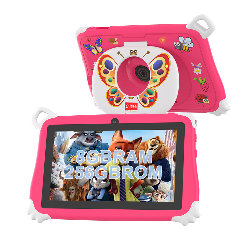 C Idea Android 15 Kids Tablet 8+256GB Tablet Pendidikan Kidspad dengan Friendly APP CM86 pink