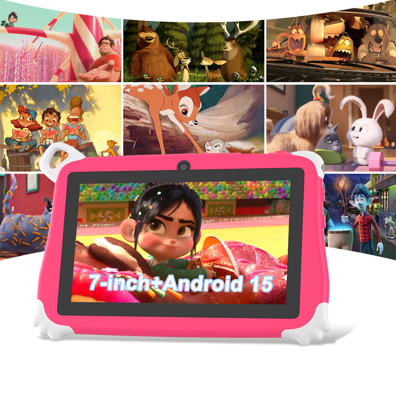 C Idea Android 15 Kids Tablet 8+256GB Tablet Pendidikan Kidspad dengan Friendly APP CM86 pink