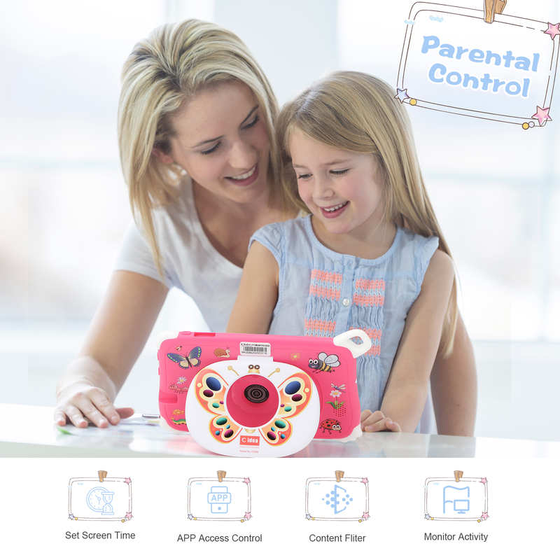 C Idea Android 15 Kids Tablet 8+256GB Tablet Pendidikan Kidspad dengan Friendly APP CM86 pink