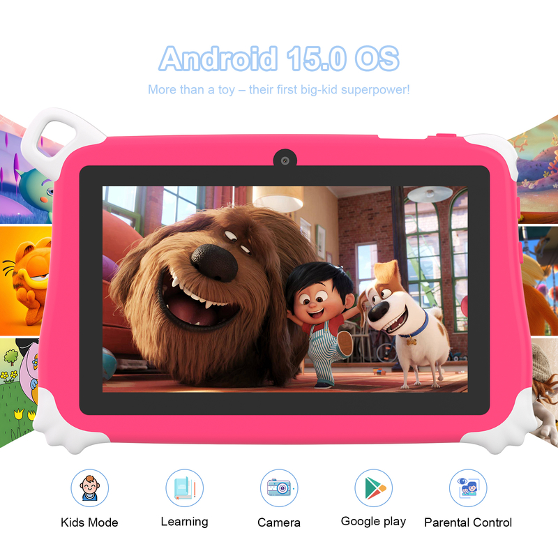 C Idea Android 15 Kids Tablet 8+256GB Tablet Pendidikan Kidspad dengan Friendly APP CM86 pink