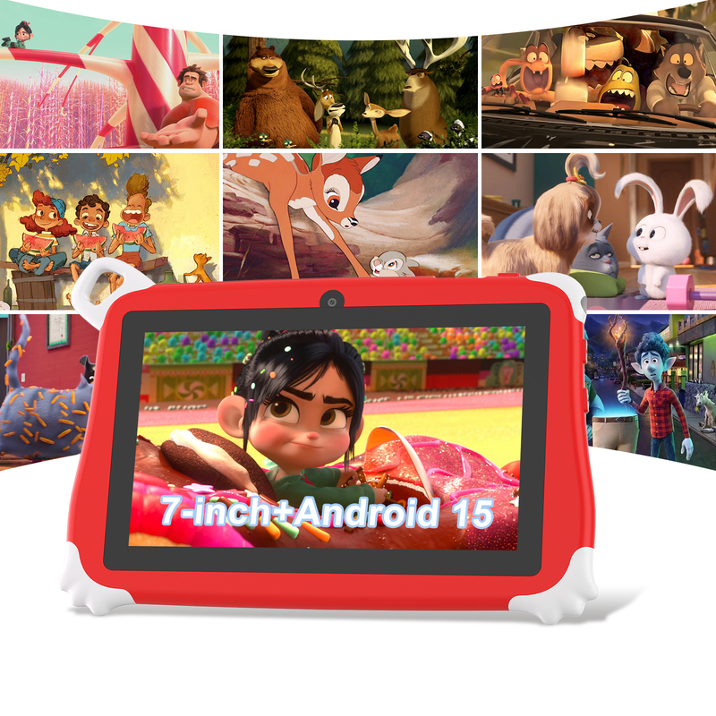 C Idea Android 15 Kids Tablet 8+256GB Tablet Pendidikan Kidspad dengan Friendly APP CM86 merah